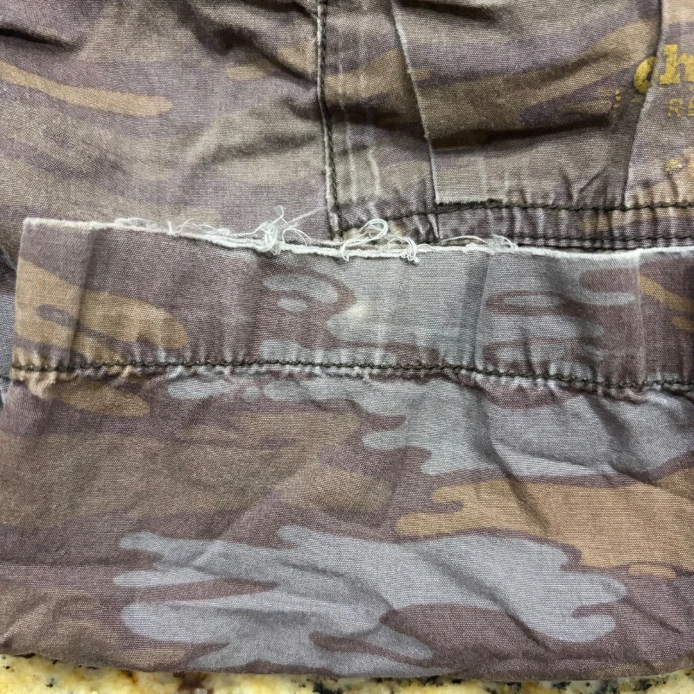 OshKosh B'gosh Kids 2T Camo Cargo Pants Brown Grey Elastic Waist Drawstring